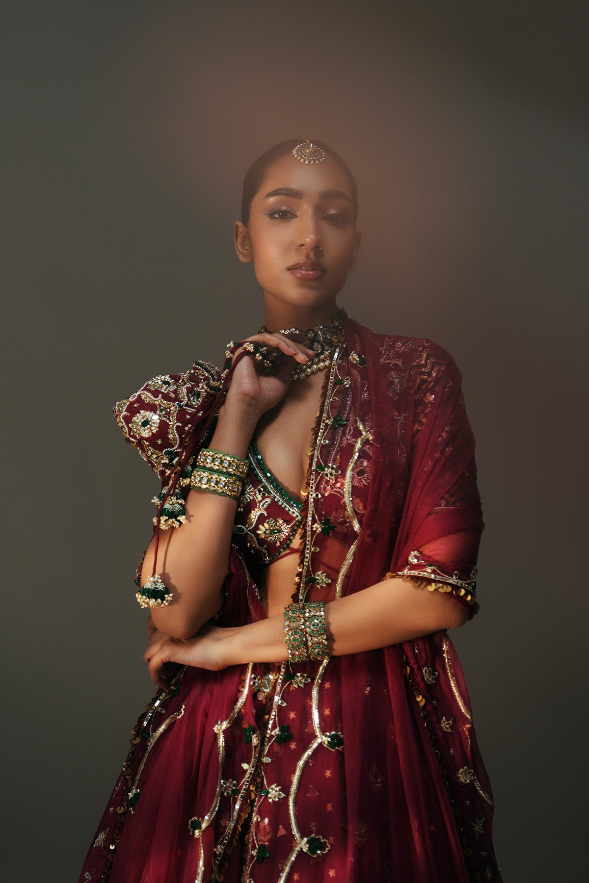 しましま⚫︎ Sindori Red Hand Embroidered Potli Bag – Mahima Mahajan