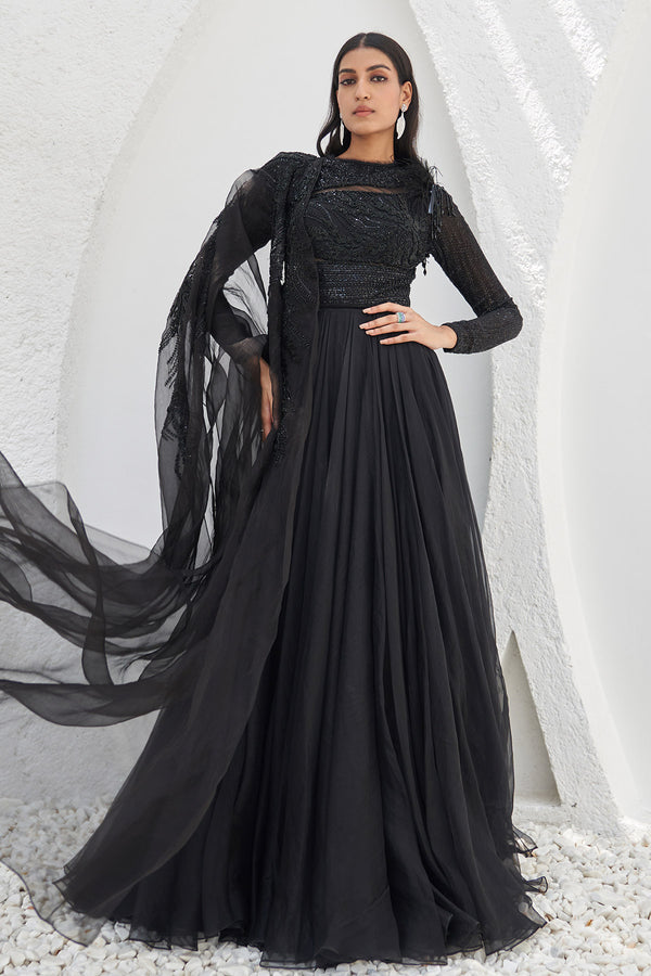 Adila Embroidered Anarkali Set With Chunni