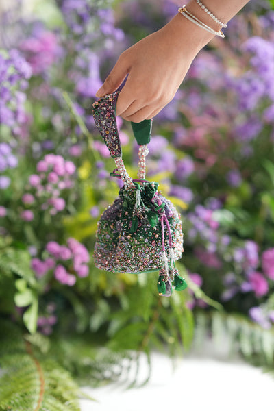 FOREST GREEN MINI POTLI