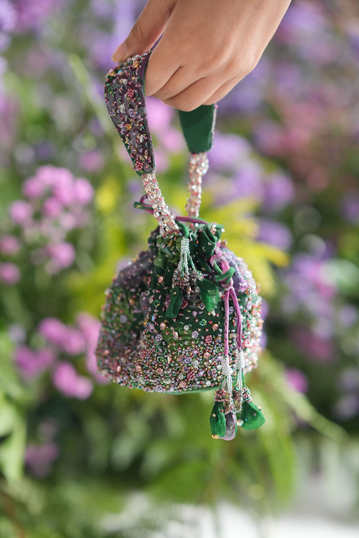 FOREST GREEN MINI POTLI