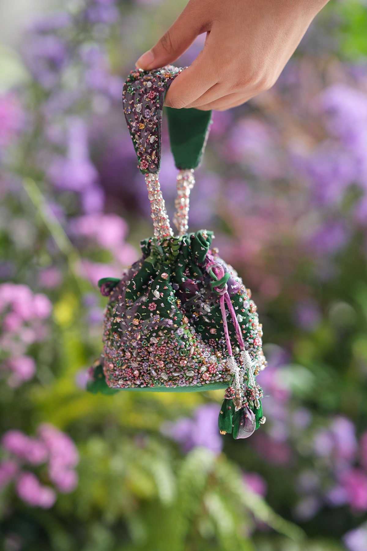 FOREST GREEN MINI POTLI