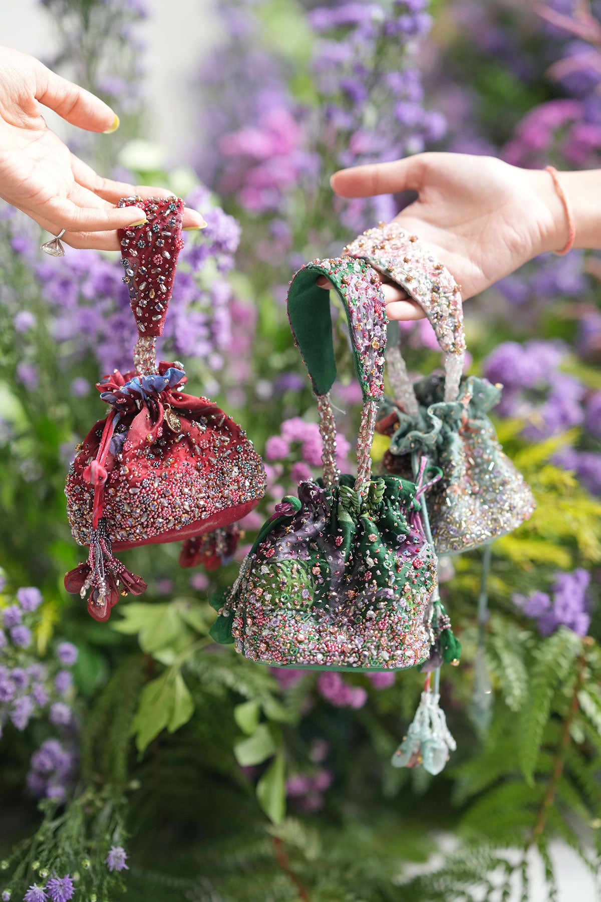 FOREST GREEN MINI POTLI