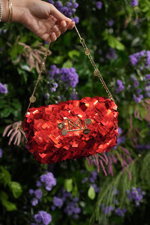 Scarlette Sequins Bag In Red