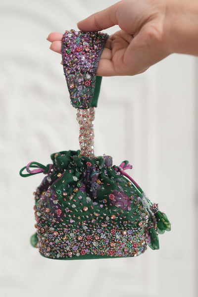 FOREST GREEN MINI POTLI