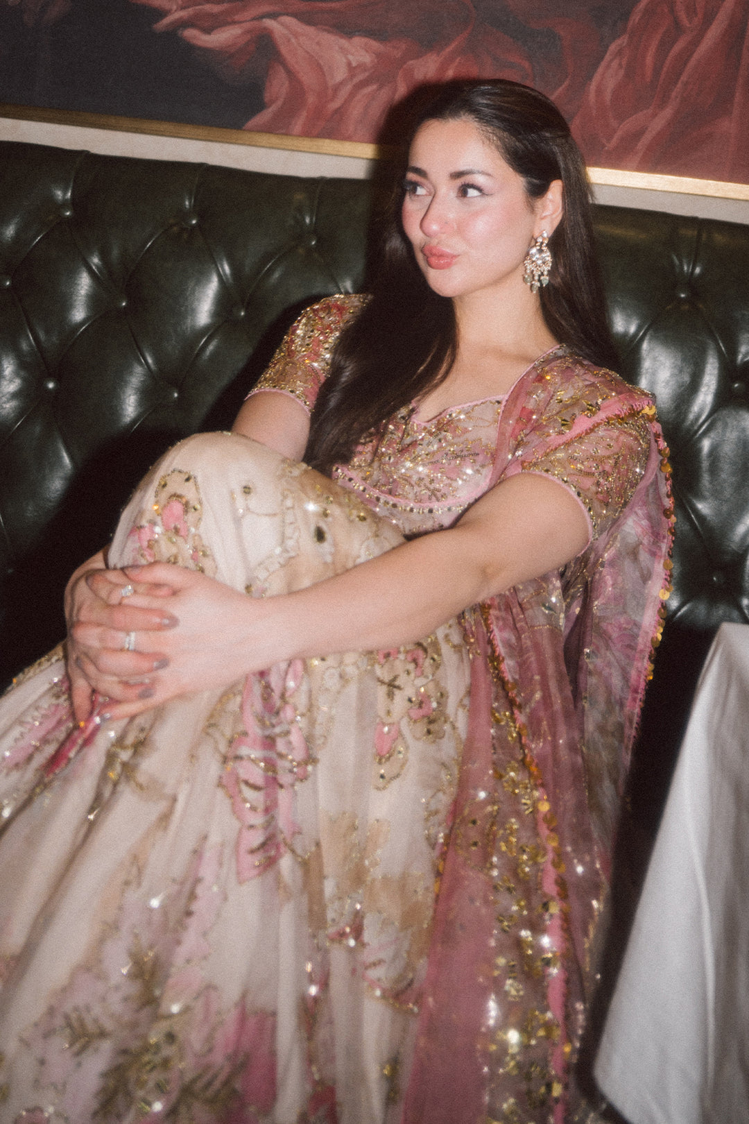 open lace back dress Hania Aamir in custom Wafaa  Mahima Mahajan
