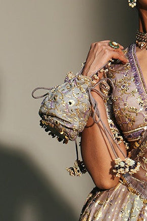 Platinum Hand Embroidered Potli Bag