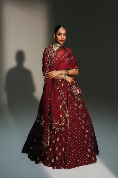 Sindori Red Hand Embroidered Potli Bag