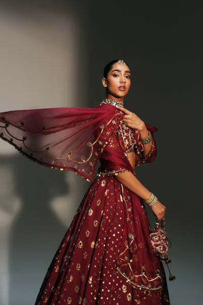 Sindori Red Hand Embroidered Potli Bag