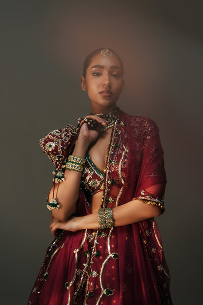 Sindori Red Hand Embroidered Potli Bag