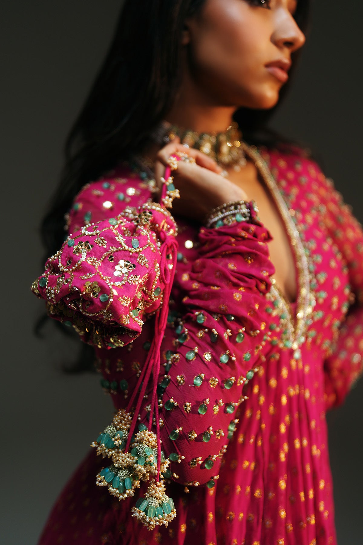 Rani Pink Hand Embroidered Potli Bag