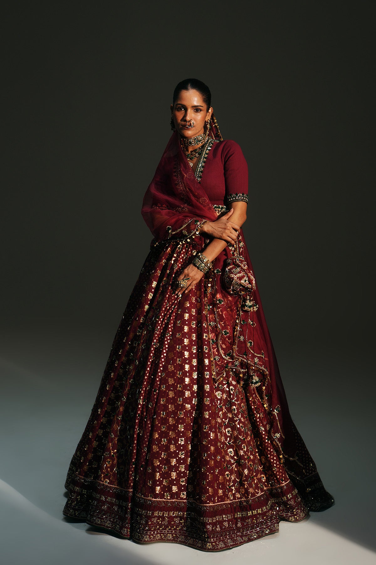 Sindori Red Hand Embroidered Potli Bag