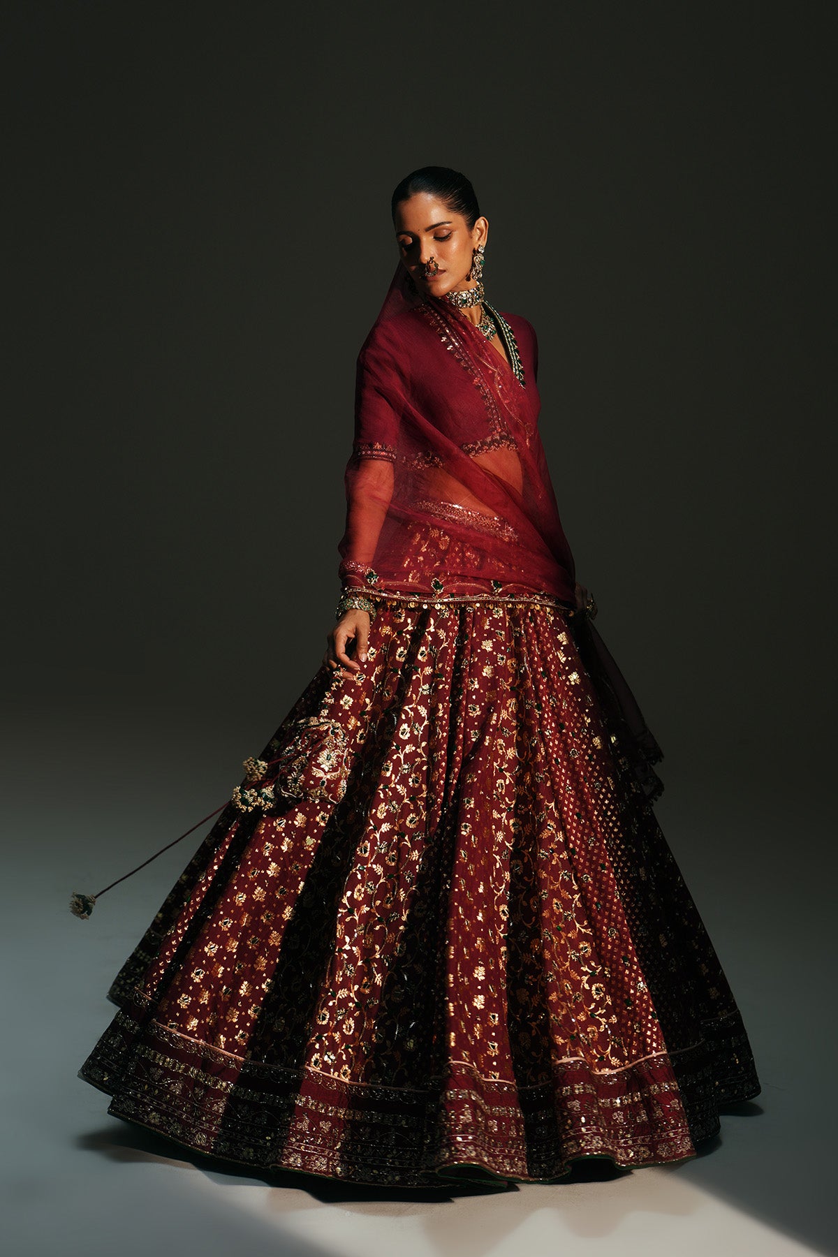 Sindori Red Hand Embroidered Potli Bag