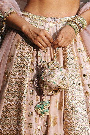 Blush Pink Hand Embroidered Potli Bag