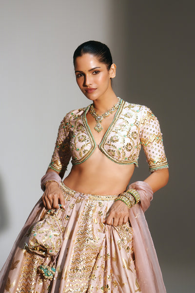 Blush Pink Hand Embroidered Potli Bag