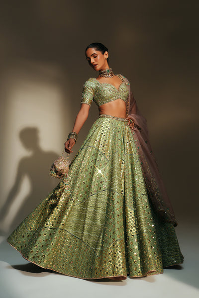 Blush Hand Embroidered Potli Bag with turquoise stones