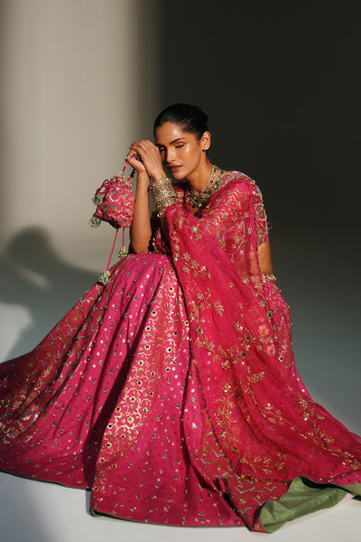 Rani Pink Hand Embroidered Potli Bag