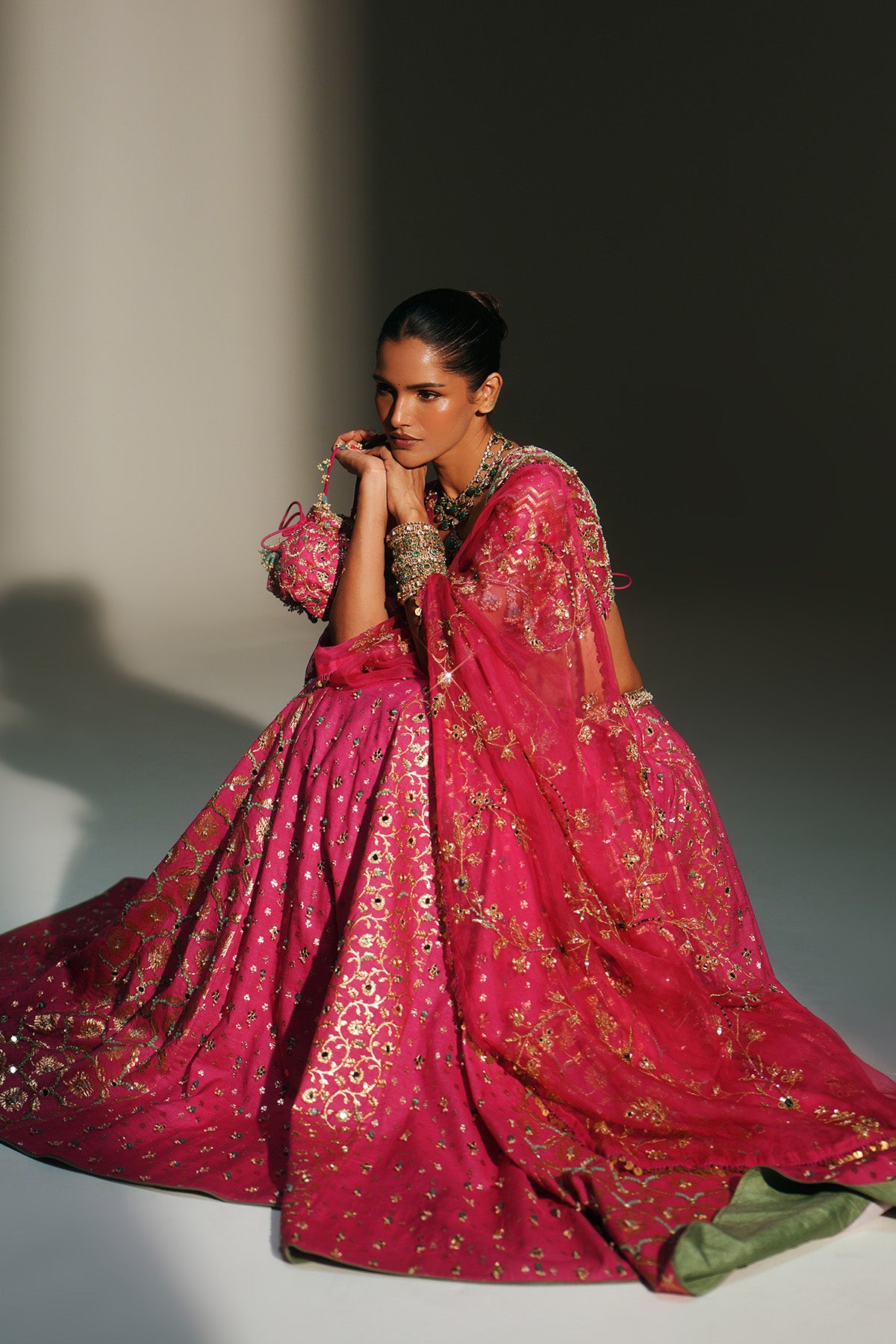 Rani Pink Hand Embroidered Potli Bag