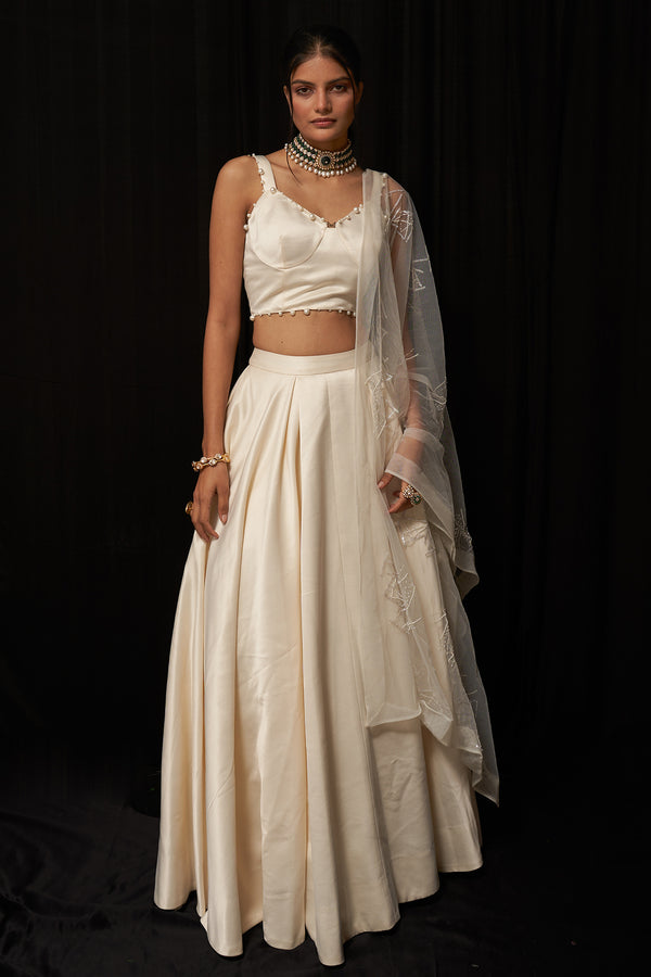 Ivory Lehenga Set