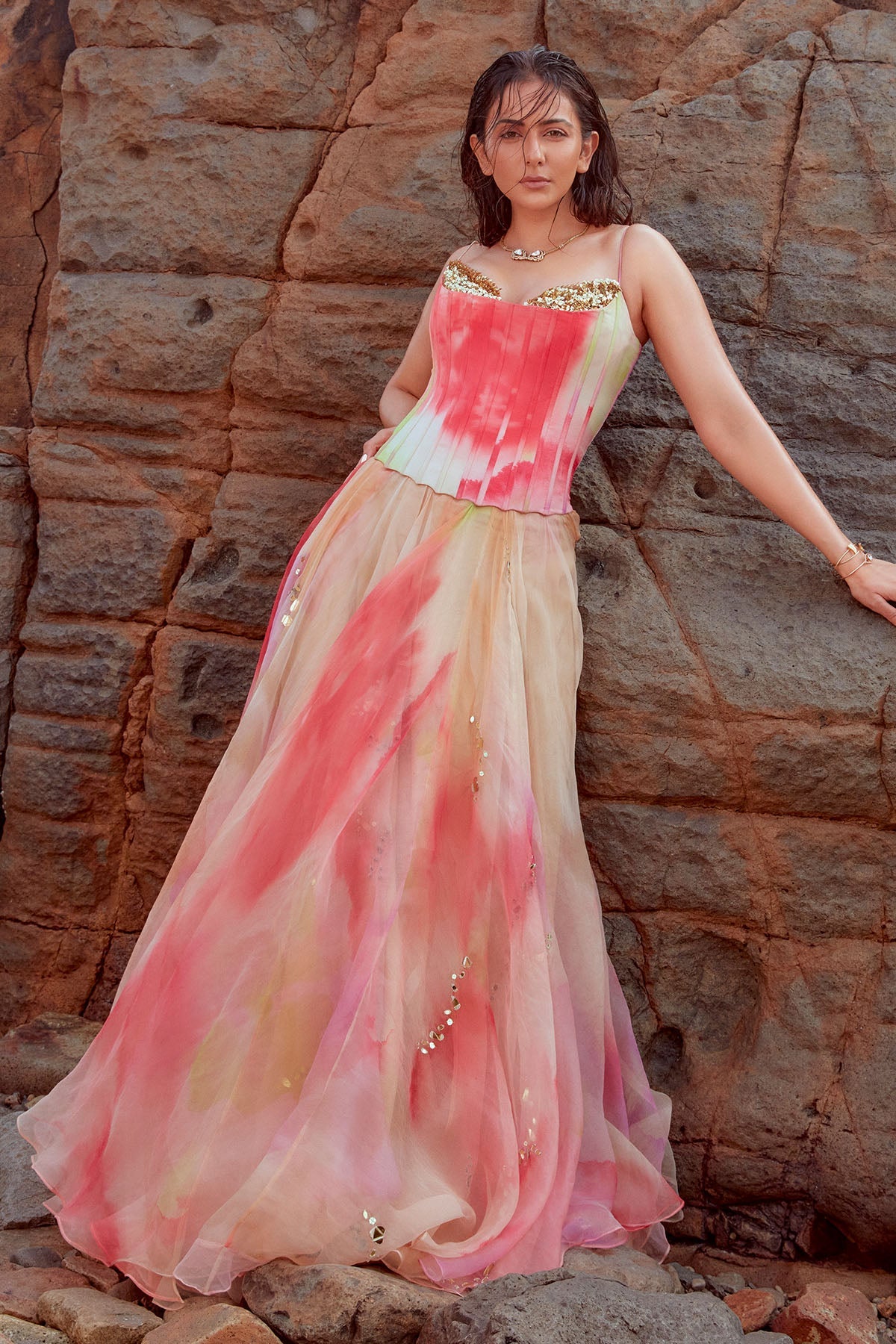Mahima Mahajan MULTICOLOR Anarkali Set Rakul Preet Singh in Wakima
