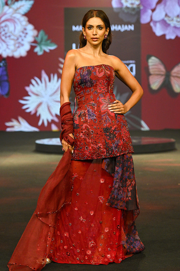 Nazma Embroidered Draped Skirt Set