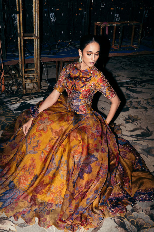 Liba Heavy Hand Embroidered Floral Lehenga