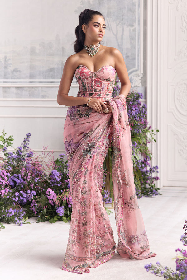 Aviva Heavy Embroidered Pre-Draped Saree