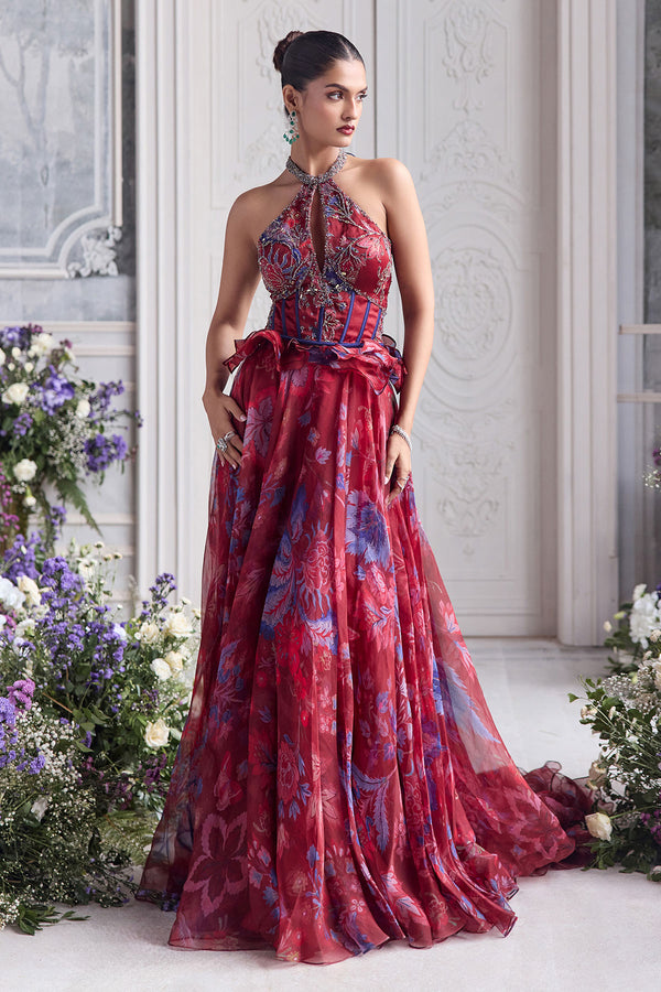 Elsa Jewelled Neck Floral Lehenga