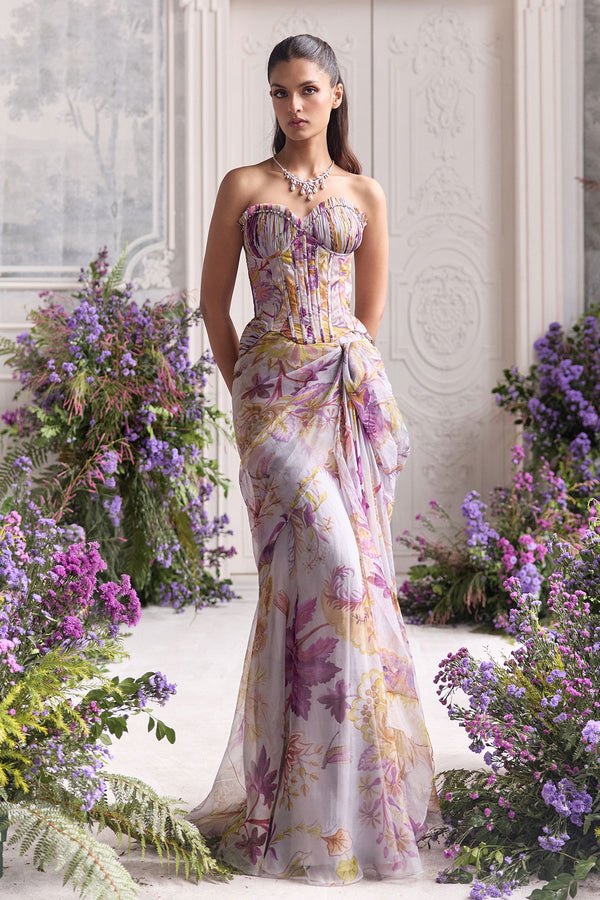 Salma Corset Top With Draped Skirt