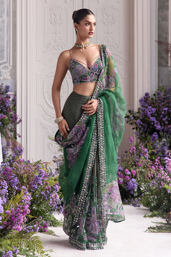 Zumra Heavy Hand Embroidered Pre-Draped Saree