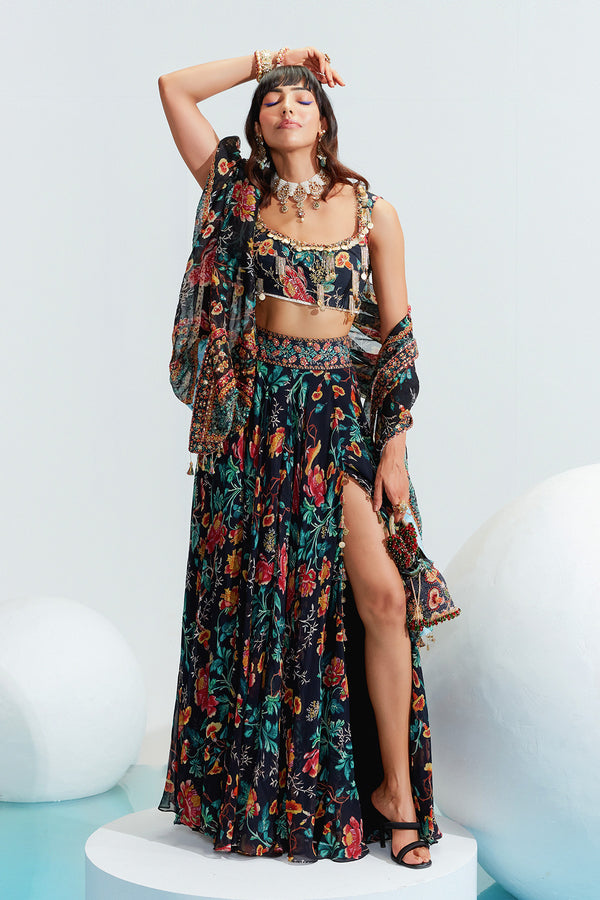 Noora Embroidered Georgette Lehenga Set