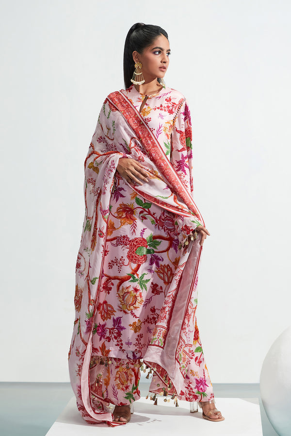 Asma Organza Printed Kurta Set