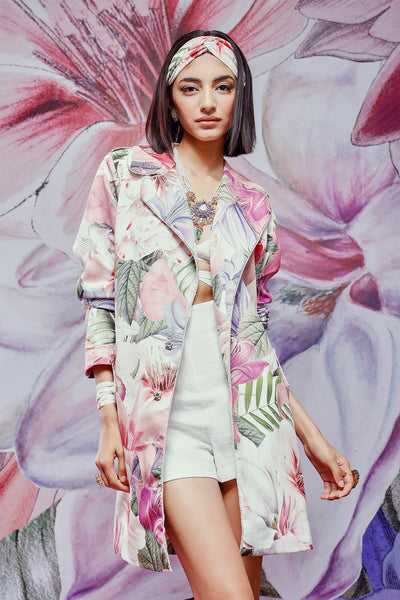 Printed Trench coat