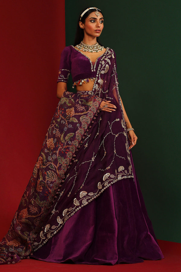 Ziva Embroidered Lehenga Set With Two Dupattas