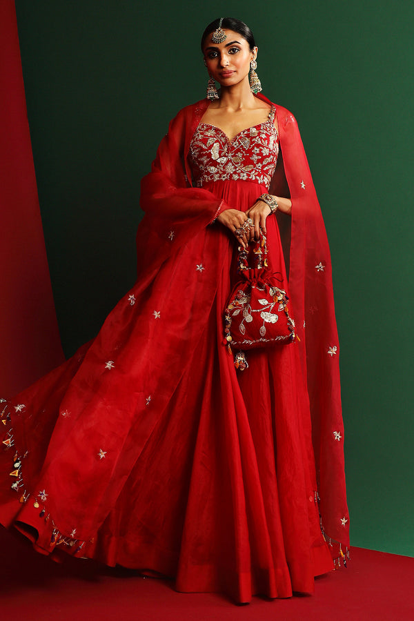 Yami Embroidered Anarkali Set