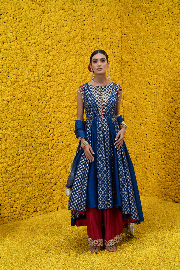 Rehmat Long And Short Anarkali Set