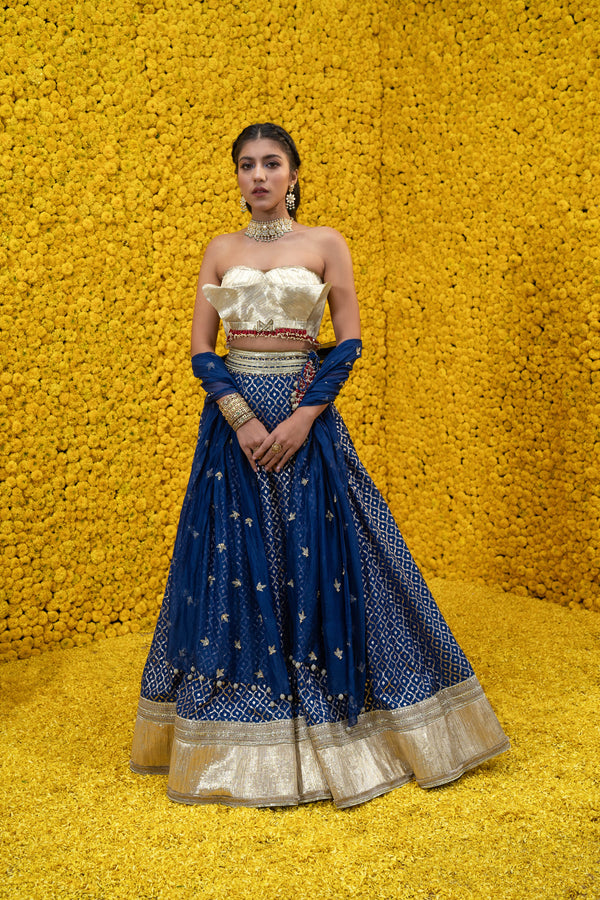 Rakha Embroidered Lehenga Set With Belt
