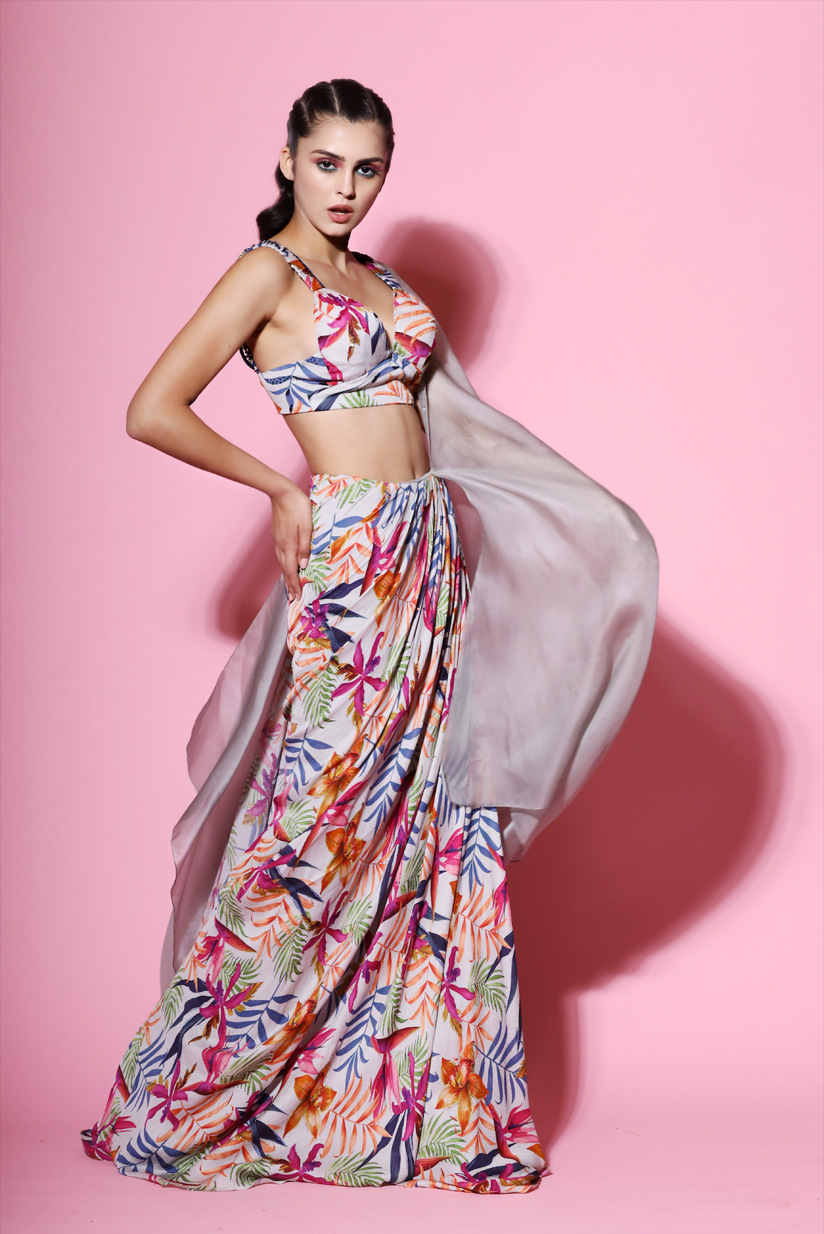 Printed drape saree